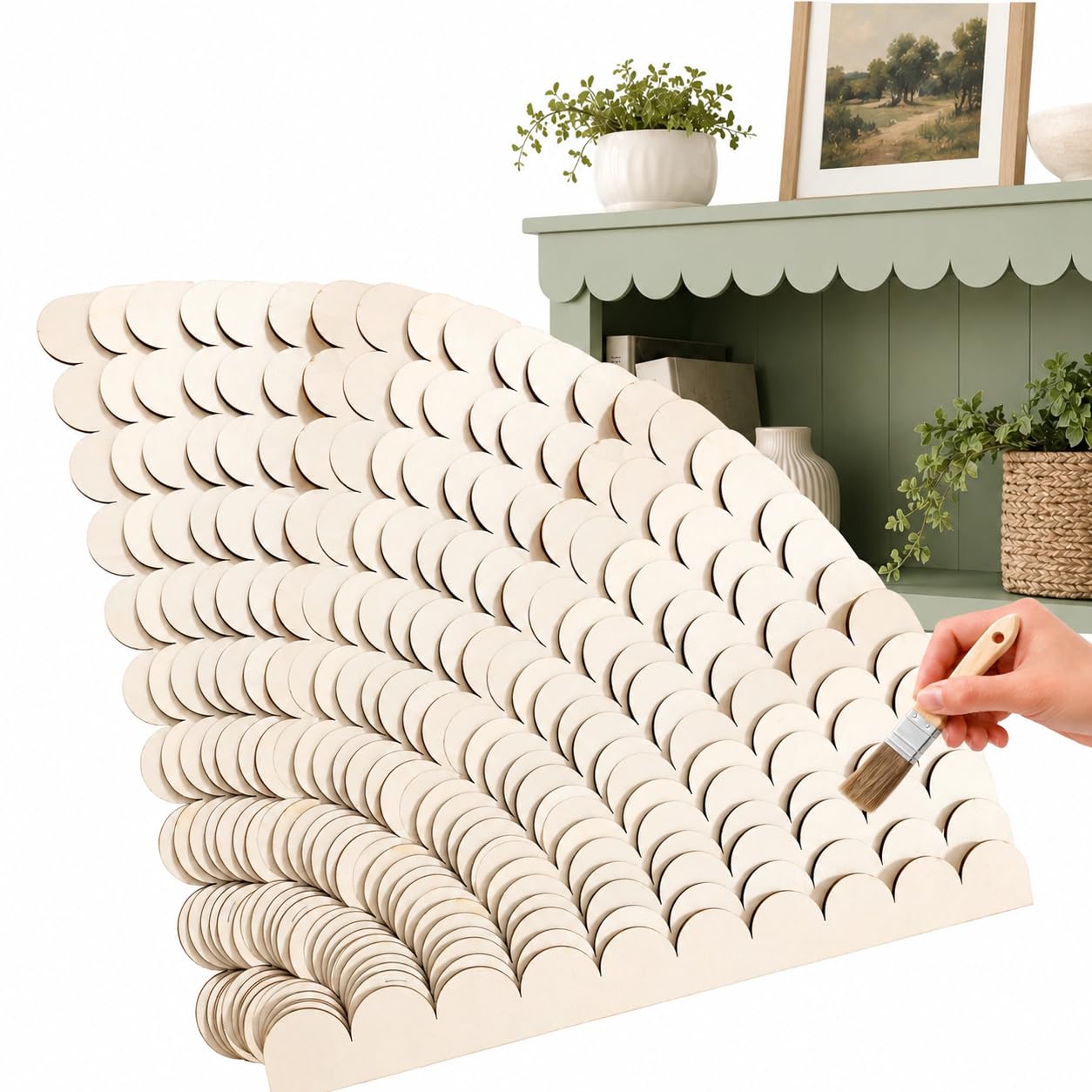 Home Decor Wall Molding - 12 adet Sivri Uçlu Ahşap Kaplama