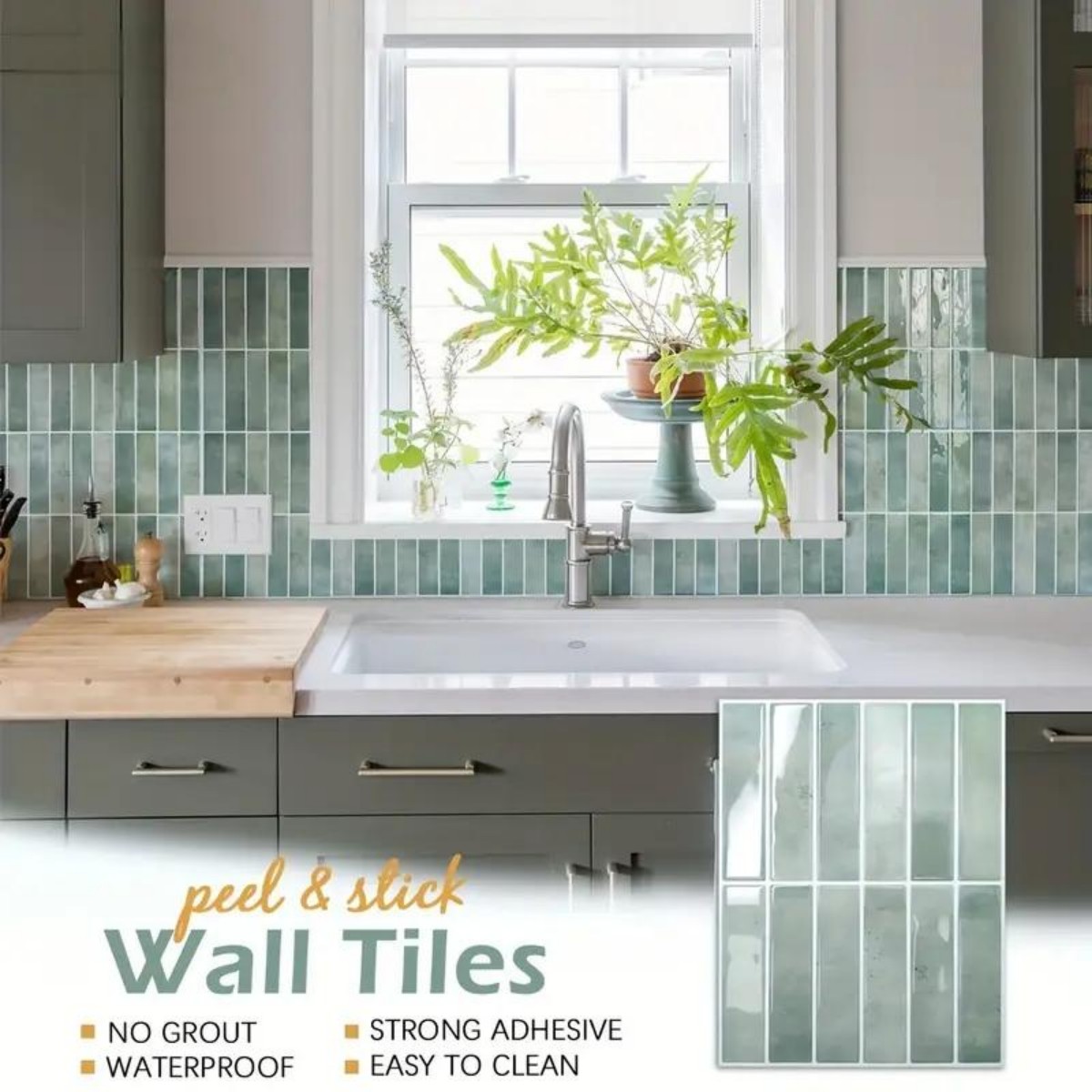 Home Decor Wall Molding - 22.9x29cm kendinden yapışkanlı renkli kiremit çıkartmaları