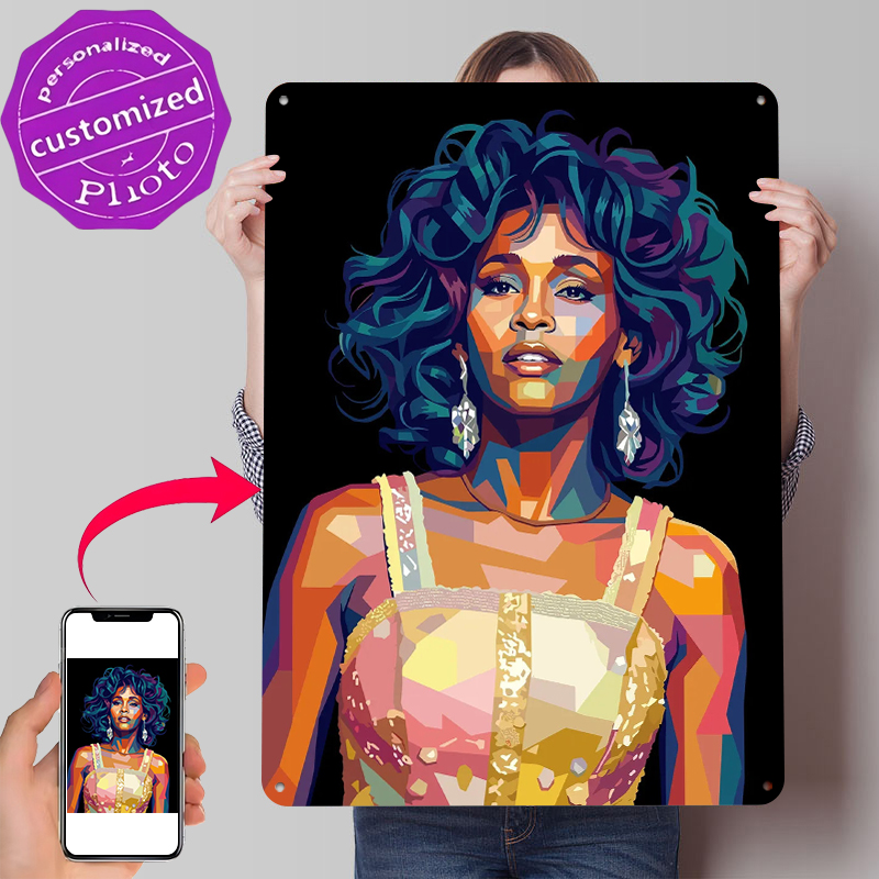 Home Decor Houston - Whitney Houston Pop Art Portre Metal