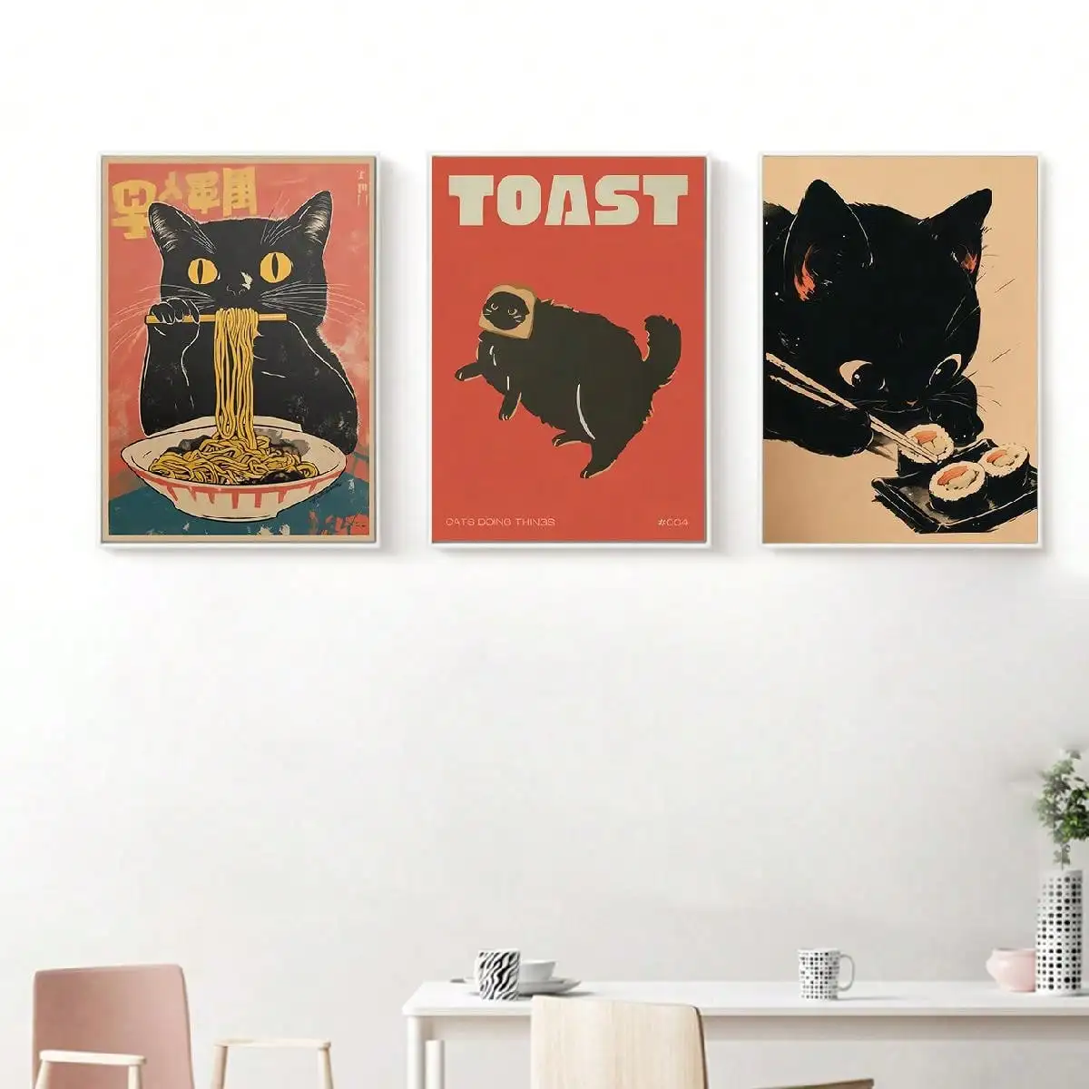 Home Decor Vietnam - Kedi Yeme Japon Ramen Suşi Posteri