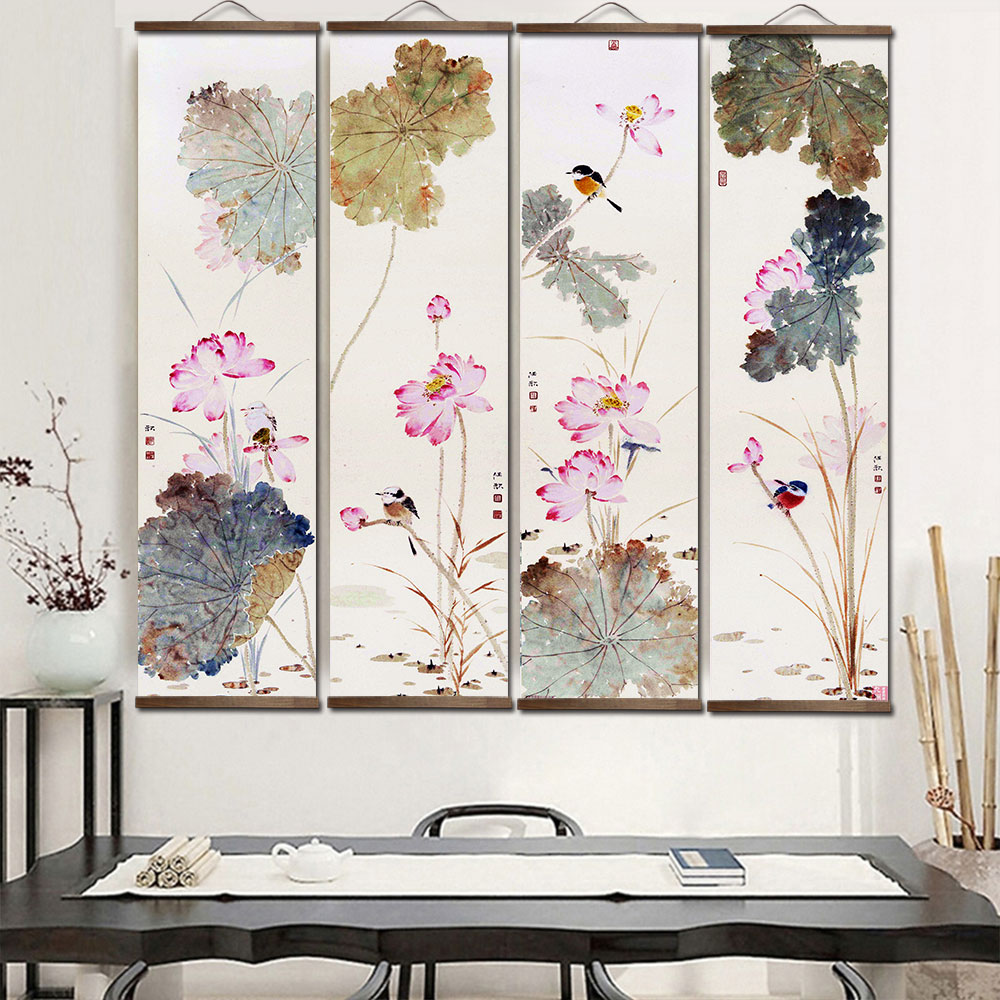 Home Decor Ikea - Çin tarzı lotus lotus yaprağı tuval
