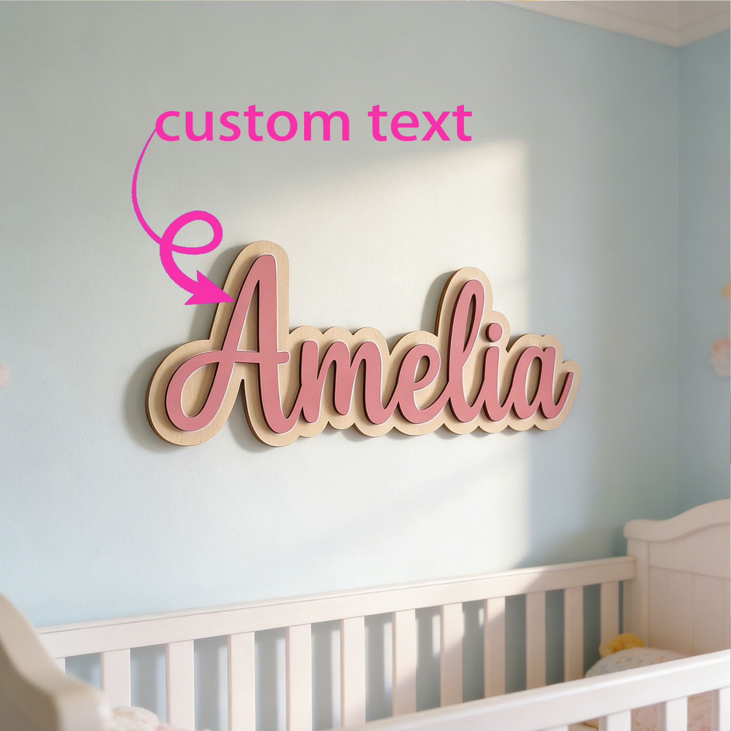 Home Decor Names - 1 adet Özelleştirilmiş Çift Katmanlı Ahşap