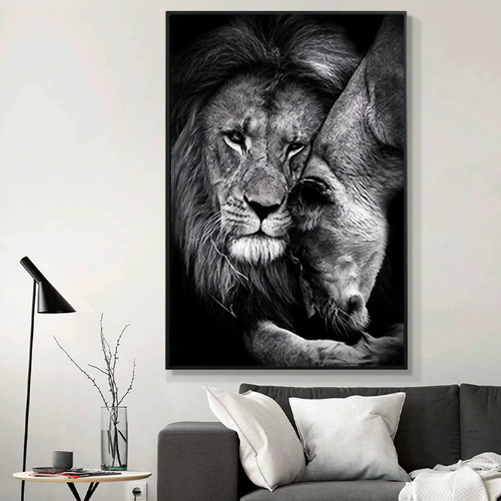 3 adet Modern aslan aile tuval - Home Decor Ikea incelemesi ve fiyatı