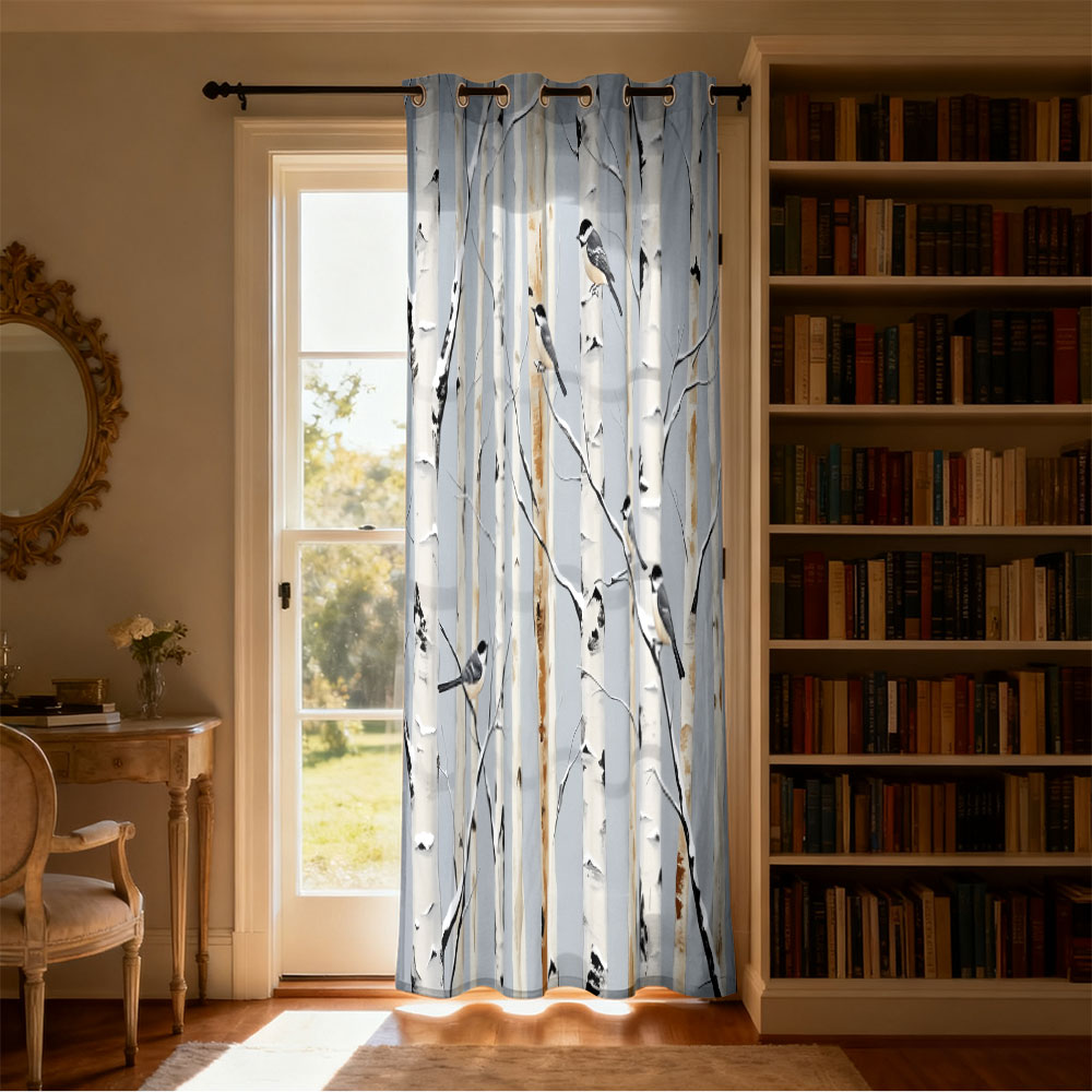 1 adet huş ağacı ormanı titmou - Home Decor Curtains incelemesi ve fiyatı