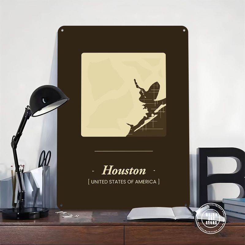 Houston Şehir Haritası Teneke  - Home Decor Houston incelemesi ve fiyatı