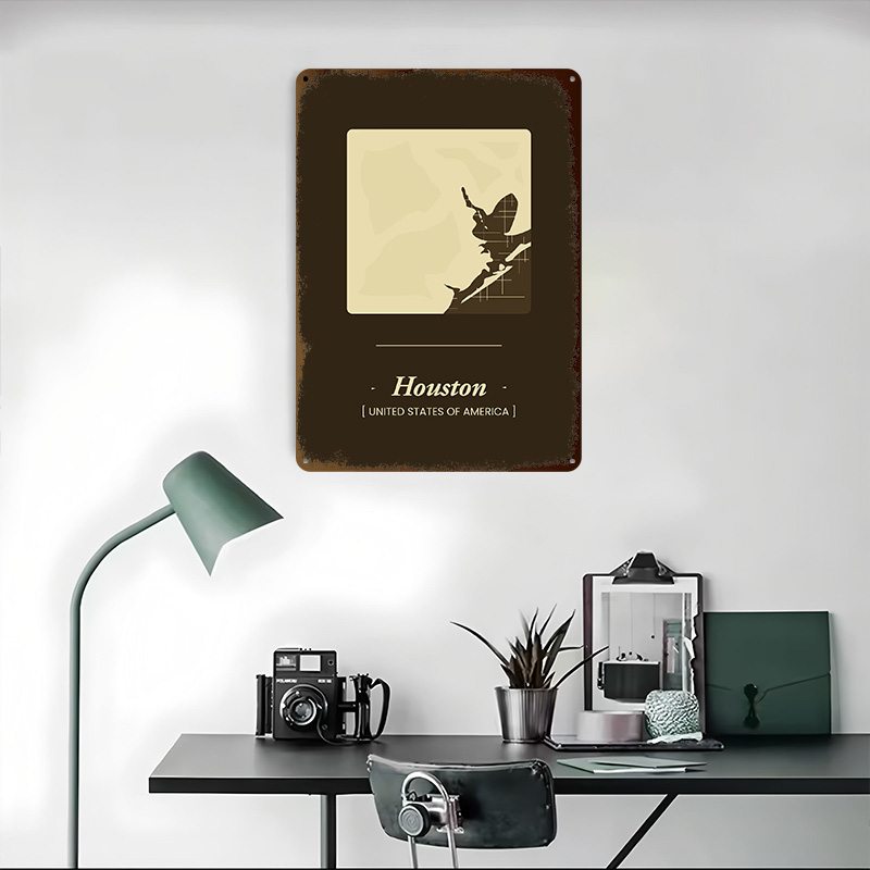 Houston Şehir Haritası Teneke  - Home Decor Houston incelemesi ve fiyatı