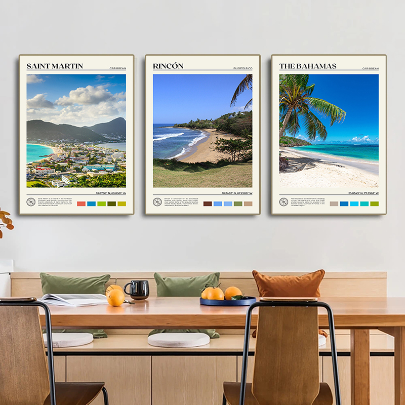 Karayip seyahat posteri Haiti  - Home Decor Vietnam incelemesi ve fiyatı