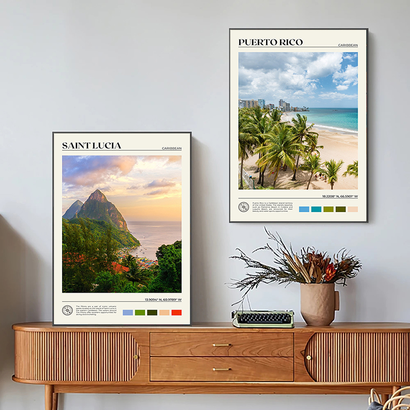 Karayip seyahat posteri Haiti  - Home Decor Vietnam incelemesi ve fiyatı