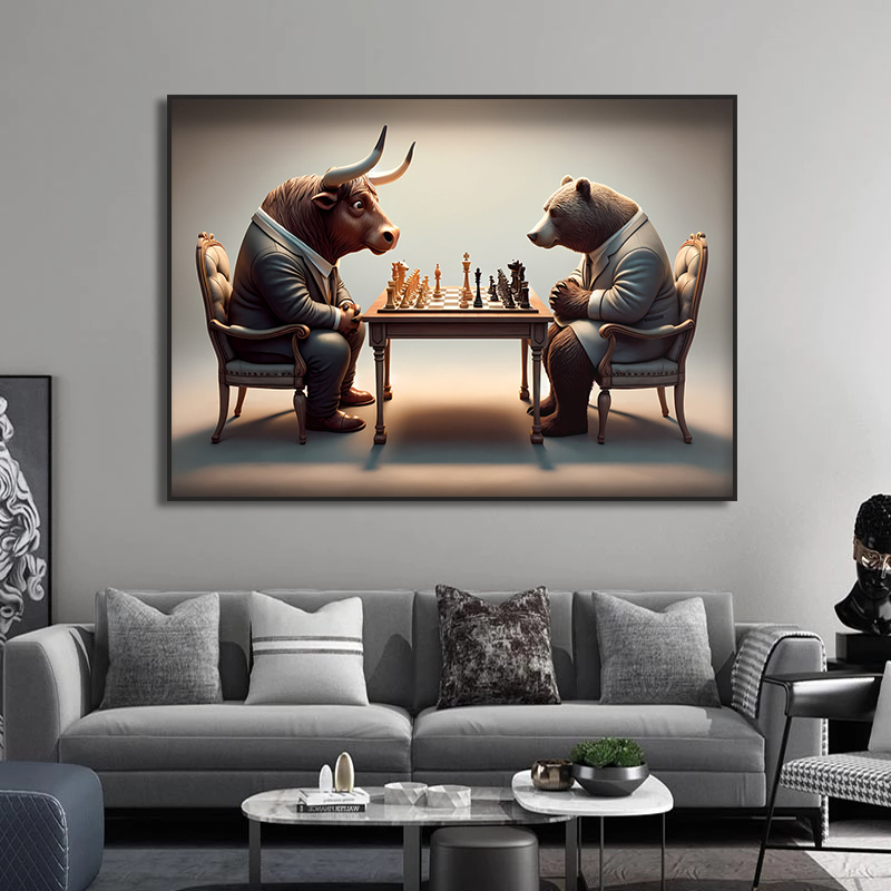 Bull ve ayı oyna satranç duvar - Home Decor Exchange incelemesi ve fiyatı